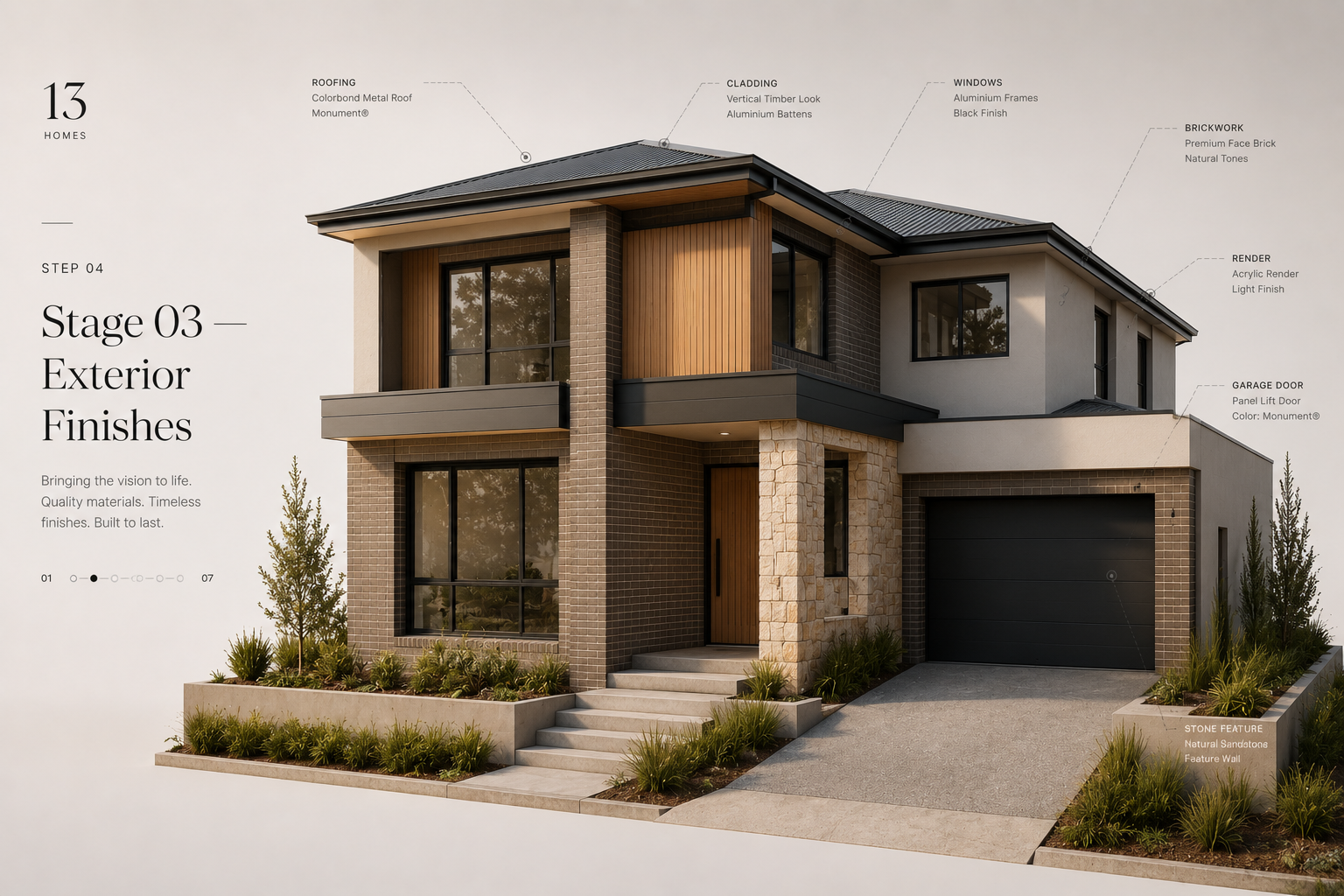 Stage 04 — Exterior cladding and windows